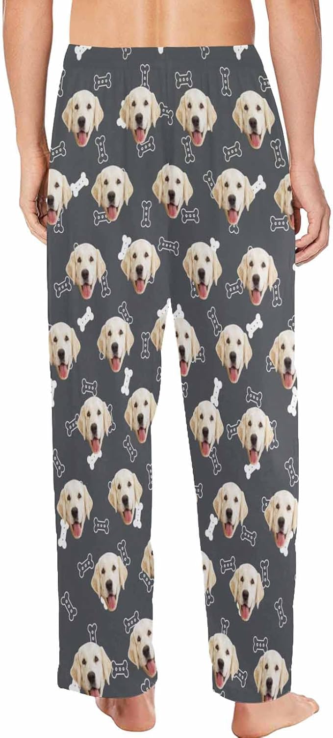 MyPupSocks Customized Face Pajamas Pants Photo Pajama Bottoms for Men S-XXL
