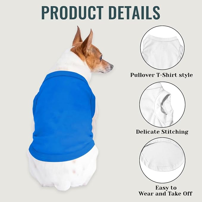 Personalized Dog Shirt Custom Pet T Shirts for Small Large Dogs Customized Puppy Clothes with Name Logo Picture Breathable Pets Sleeveless Vest Apparel Gifts, Blue, XL