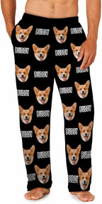MyPupSocks Custom Pajama Pants for Pet Lover, Personalized Photo Face Printed Pajama Bottoms Sleepwear with Pockets