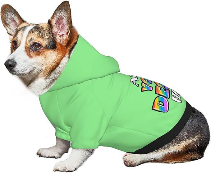 Personalized Dog Hooded Sweatshirt, Custom Pet Pullover Hoodie Design Your Own Text Image for Small Dogs Puppy Cat Kitten Clothes Dog Shirt Customizable, Customized Gifts, Light Green, S,