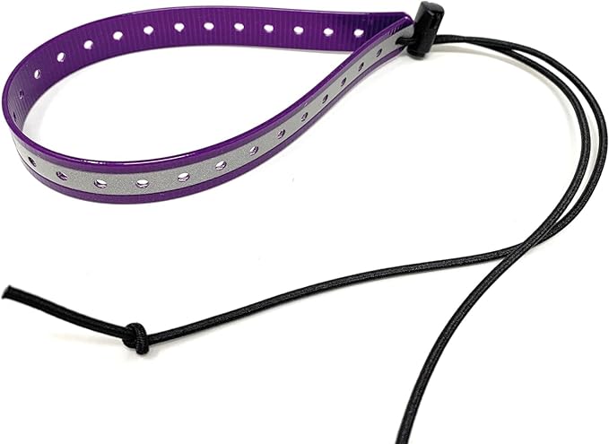 Replacement GPS eCollar with Adjustable Bungee, Multi-Hole Design, and Secure Toggle Closure for Small Dogs (Purple, Small Neck) Reflective