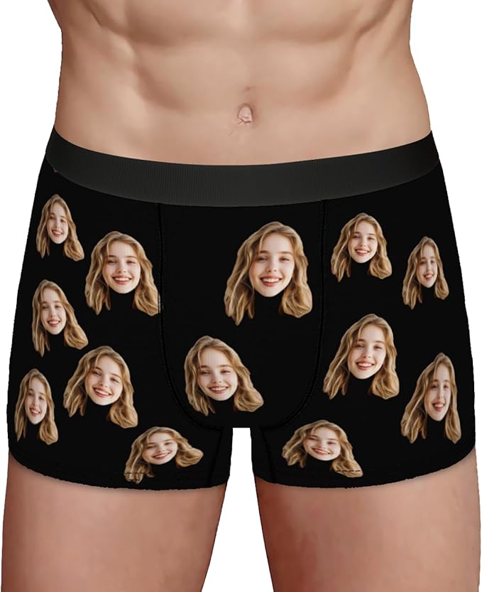 Personalized Underwear for Men with Face Custom Face Boxers Customized Boxer Briefs Funny Gifts for Him Husband Boyfriend