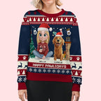 Wrappiness A Girl And Her Dog Christmas Sweatshirt - Cozy Unisex Fit Custom Shirt - Cute for Women Pet Lovers