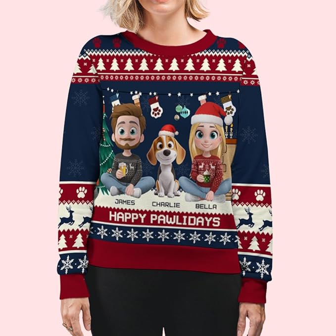 Wrappiness A Girl And Her Dog Christmas Sweatshirt - Cozy Unisex Fit Custom Shirt - Cute for Women Pet Lovers
