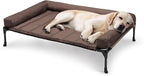 Veehoo Cooling Elevated Dog Bed Add Removable Waterproof Bolster Cushion Mat, Raised Pet Cot with Breathable Teslin Mesh, No-Slip Feet, Dog Couch Bed for Indoor Outdoor, Large, Brown CWC2331B