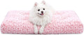KSIIA Washable Dog Bed Deluxe Plush Dog Crate Beds Comfy Kennel Pad Anti-Slip Pet Sleeping Mat for Large, Jumbo, Medium, Small Dogs Breeds, 23" x 18", Pink
