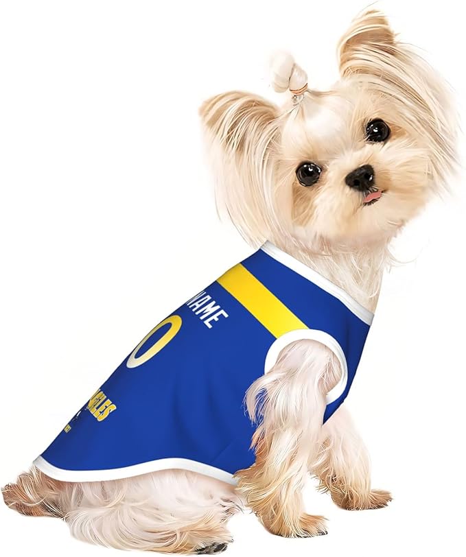 Los Angeles Dog Clothes Jersey Pet Jersey Customized Any Name & Number S-5XL for Small Middle and Big Dogs