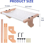 ESPETS Cat Window Sill Perch with Solid Wood & Thick Metal, Sturdy Cat Hammock Beds Window Seats with Soft Cusion Large Cats and Kittens-22.5 Inch
