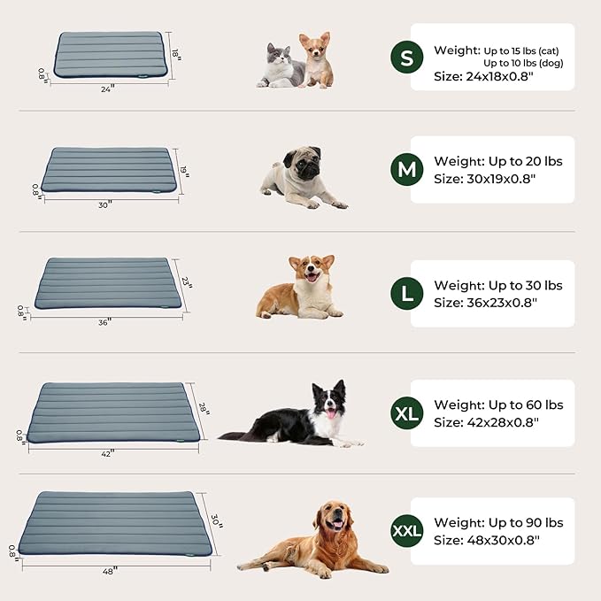 BALANCE Dog Crate Pad, Dog Foam Crate Mat Kennel Pad, Washable Water-Resistant Pet Bed Flat Dogs Cage Mat for Small Dogs