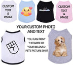 Custom Dog Shirt,Personalized Pet Apparel with Name Text Photo Image,Lightweight Breathable Puppy Kitten Cotton Vest for Small Medium Dogs Cats,Puppy Gift (White + Black Border, Small)