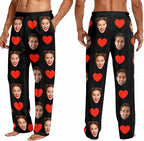 Custom Couple Pajama Pants Sock with Funny Face, Personalized PJ Anniversary Birthday Women Men Pants