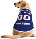 New York Custom Pet Jersey Dog Clothes Jersey Various Sizes Customized Any Name & Number for Small & Middle and Big Dogs