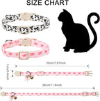 2 Pack Cotton Breakaway Cat Collar Pink and Black Heart Shaped Pendant Cute Kitten Cat Collar with Bell,Adjustable 7-12 Inch,Pet Supplies Accessories
