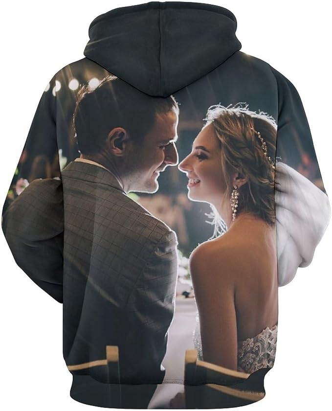 Artsadd Custom Face Unisex athletic Pockets Sweatshirt Loose Hoodie Custom Christmas Long Sleeve Sweatshirt Hooded Pullover