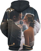 Artsadd Custom Face Unisex athletic Pockets Sweatshirt Loose Hoodie Custom Christmas Long Sleeve Sweatshirt Hooded Pullover