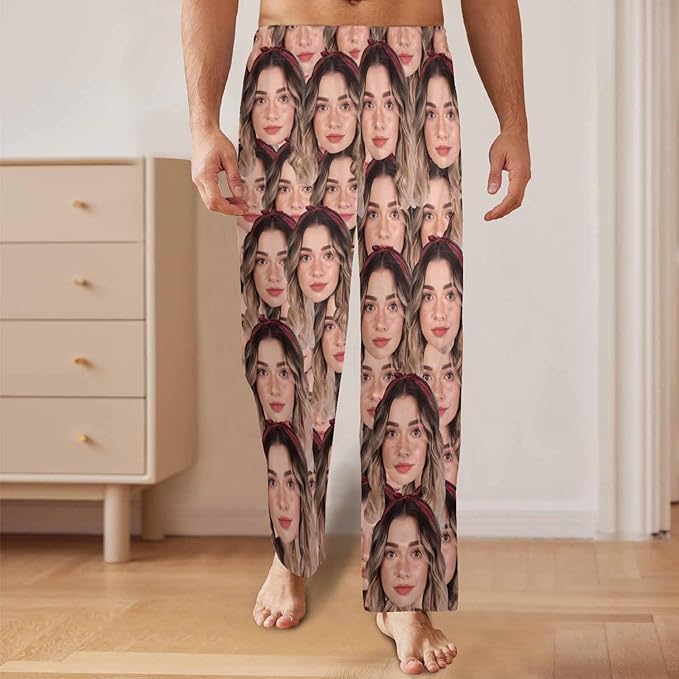 Custom Pajama Pants for Men, Personalized PJ Pants with Photos, Custom Mens Pajama Shorts, Gifts for Dad Husband