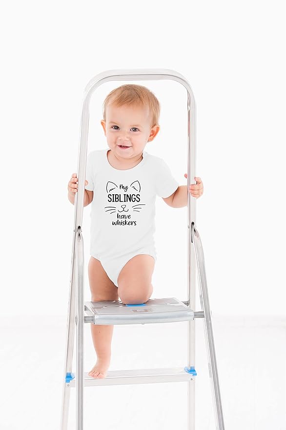 AW Fashions My Siblings Have Whiskers Baby Bodysuit Funny Cute Infant Outfit Romper Clothing Boys Girls