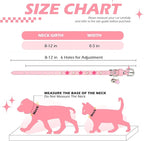 EXPAWLORER Leather Cat Collar for Girl Boy- Adjustable Pet Collar with Safety Elastic Belt,Personalized Star & Pearl Accessories Buckle Collars with Bell & Durable D-Ring,Pentagram (Pink)