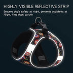 Step in Dog Harness No Pull Flower Adjustable Soft Mesh Padded Reflective Pet Vest Harness and Leash Set for Small Medium Dogs