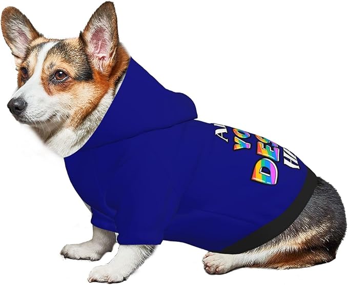 Custom Dog Hoodie for Small Pets, Personalized Photo Text Pet Warm Pullover Sweatshirt with Name Number, Customized Gifts Soft Hooded Cats Kitten Clothes, Navy, M,