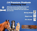 Original Deshedding Grooming Tools for Horse, Cats & Dogs Easy Ergonomic Wooden Handle Professional Brush Grooming Tool, Remove painlessly 95 Percent of Lose Hair Fur & Dirt (8 inch)