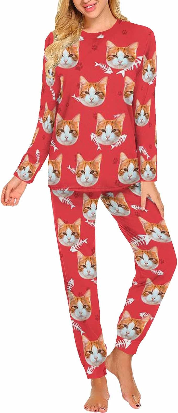 MyPupSocks Custom Face Pajamas Sets for Women, Personalized Photo Sleepwear XS-XXL