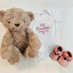 COUPLEHOODIES Personalized Baby Onesie Bodysuit – Custom Embroidery Gift for Pregnancy Reveal Baby Shower or First Grandchild