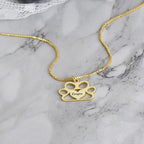 Personalized Cute Dog Cat Paw Name Necklace Forever Love Custom Heart Pendant Pet Name Necklace Gift for Pet Lovers