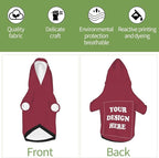 Personalized Dog Hoodie, Custom Dog Costumes for Small Dogs, Holiday Happy Dog Clothes Football Pet Shirt Sweater with Name Number for Girl/Boy Cats/Kitten, Wine, M