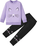 Little Girls Unicorn Outfits 2 Piece Kids Ruffle Sleeve Sweatshirt + Leggings Fall Leopard Clothing Sets 2-10 Years Old