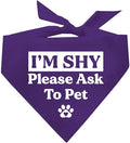 I'm Shy Please Ask to Pet Dog Bandana (Purple, OS 590)