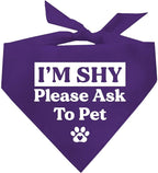 I'm Shy Please Ask to Pet Dog Bandana (Purple, OS 590)