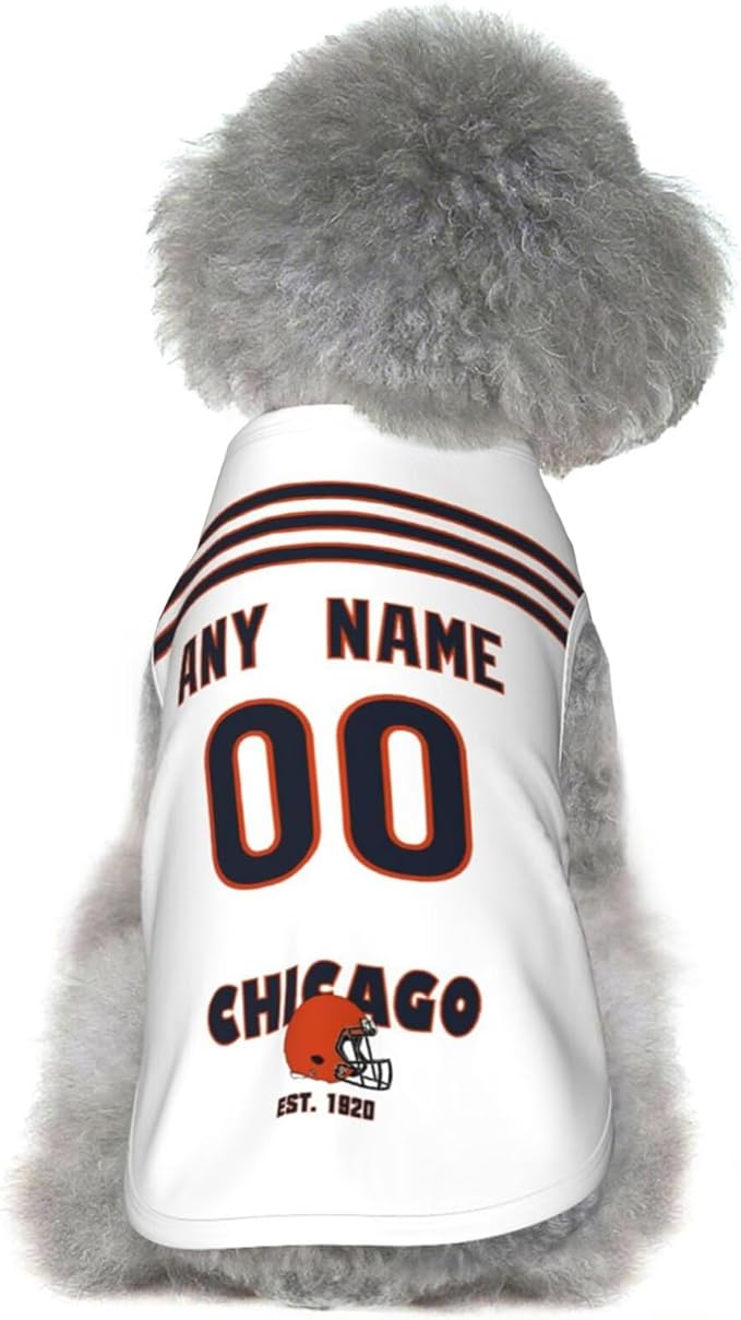 Chicago Dog Clothes Jersey Pet Jersey Customized Any Name & Number S-5XL for Small Middle and Big Dogs