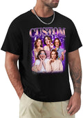 M YESCUSTOM Custom Funny Tshirts for Men Women Personalized Face Tshirt with Picture Customized Tee Gift for Dad Mom Husband
