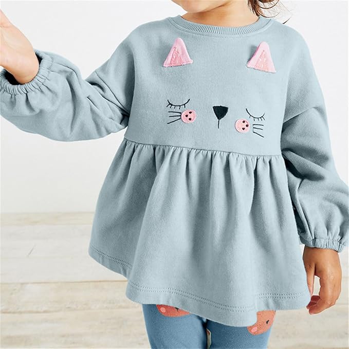 Little Girls Unicorn Outfits 2 Piece Kids Ruffle Sleeve Sweatshirt + Leggings Fall Leopard Clothing Sets 2-10 Years Old