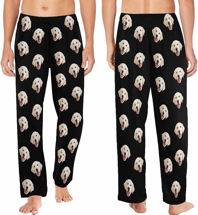 MyPupSocks Custom Face Pajama Pant Christma Pajama Bottoms Personalized Pajama for Boyfriend Girlfriend Pajama Bottoms Scok