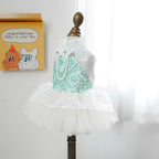 Fashion Sweet Puppy Dog Blingbling Princess Skirt Pet Dog Lace Cake Camisole Tutu Dress C-Green XL