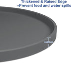 4 PCS Thickened Pet Silicone Food Mat, Nonslip Waterproof Cat Dog Feeding Bowl Mats with Raised Edges for Food and Water Prevent Spills, Round Eating Tray for Floors, Puppy Kitten, 10'' x 10''