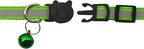 14 Pack Breakaway Cat Collar with Bell, Reflective Kitten Collar for Girl Boy Cats, Safety Buckle Adjustable 7.5-12.5 Inch, 0.4 Inch Width Lightweight, Pet Gifts (Light Green)