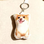 Cute Dog Plush Keychain, Adorable Animal Doll Pendant for Keys Backpack Purse, Custom Photo Memory Pillow - Personalized Pet & Loved One Pillow with Your Picture