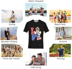 Custom T Shirts with Face Photo Text Pet Shirt for Men Personalized Picture Tee Shirt Design Your Own Dad Grandpa Shirt