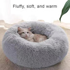 Nisrada Dog Bed for Small Medium Large Dogs, 27 inch Calming Dogs Bed, Washable-Round Cozy Soft Pet Bed for Puppy and Kitten with Slip-Resistant Bottom