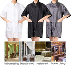 TopTie Custom Printed Nylon Salon Hairstylist Smock Barber Haircut Zipper Jacket, Dog Pet Grooming Work Shirt Uniform