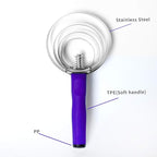 Reversible Stainless Steel Curry Comb with Soft Touch Grip (Purple)