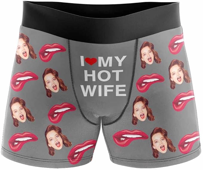 M YESCUSTOM Custom Faces Funny Short Briefs Gift for Husband Underwear