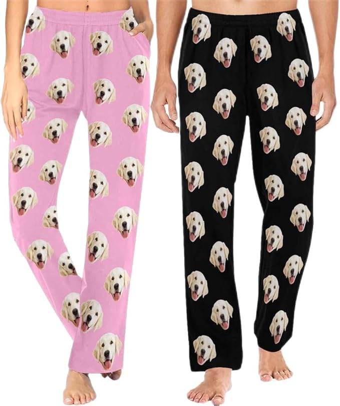 MyPupSocks Custom Face Pajama Pant Christma Pajama Bottoms Personalized Pajama for Boyfriend Girlfriend Pajama Bottoms Scok