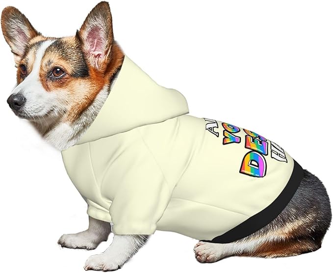 Custom Dog Hoodie, Personalized Dog Sweatshirt, Dog Clothes for Small Dogs Customizable, Light Yellow, XS, Ropa para Perros Pequeños, Customized Pets Puppy Clothes, Personalized Gifts