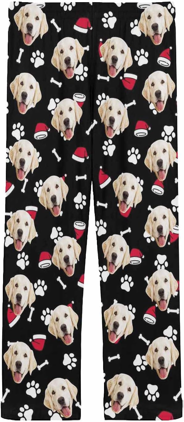 MyPupSocks Custom Pet Face Pajamas Pants Photo Pajama Bottoms for Men S-XXL