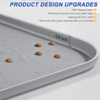 Silicone Pet Feeding Mat with Raised Edge for Food and Water, Dog Bowl Mats, Cat Bowls Placemat with High Lip for Floor Waterproof, Rubber Tray for Cats and Dogs 24 x 16 x0.8 Light Gray