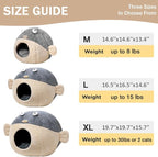 Cat Beds for Indoor Cats - 19.7'' Cute Animal-Shaped Larger Cat Cave Bed,Super Soft Calming cat Tent for Kitten&Puppy,Small Dog,Warm Plush&Machine Washable,Grey Multiple Sizes